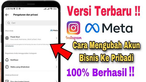 Cara Mengubah Akun Bisnis Ke Akun Pribadi Instagram Meta Terbaru