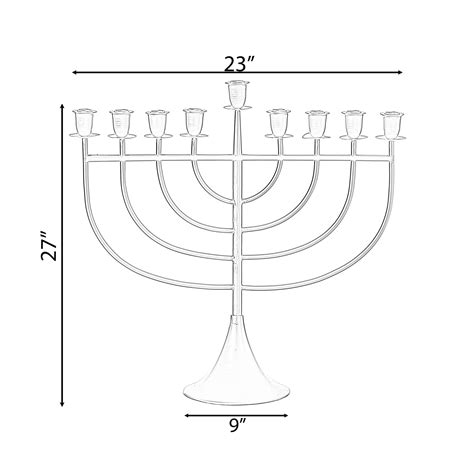 Modern Solid Metal Judaica Hanukkah Menorah 9 Branched Candelabra Vintiquewise