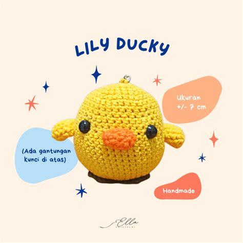 Jual Custom Gantungan Kunci Rajut Boneka Amigurumi Handmade Bebek Lily Duck Kota Medan Hello