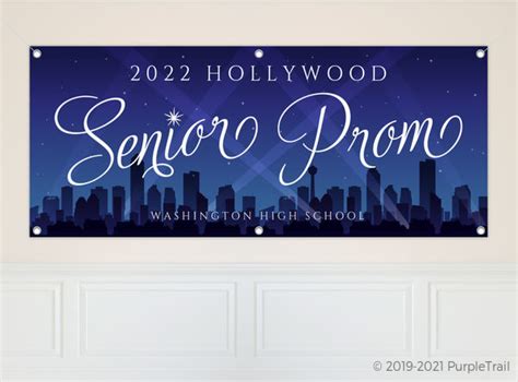 Hollywood City Night Printable Prom Banner Banners