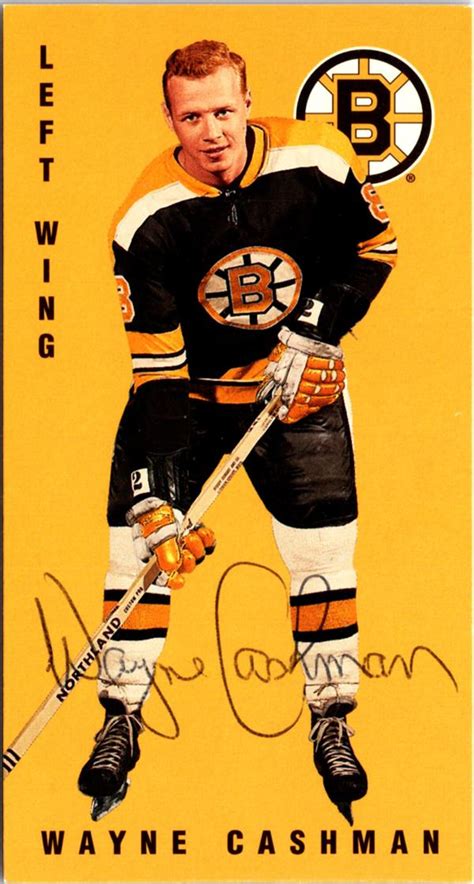 Wayne Cashman Autographed Hockey Card Boston Bruins 1995 Parkhurst