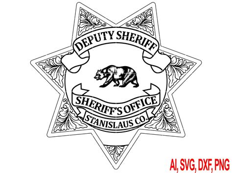 Stanislaus Co Sheriff Badge Vector Art Svgdxfpng And Ai Files