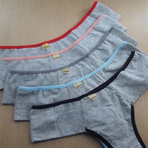 Tanga Pala Dupla Em Cotton Mescla Lingerie Br Atacado Para