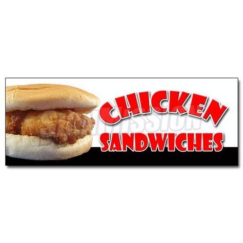 Signmission In Chicken Sandwich Decal Sticker Fried Restaurant