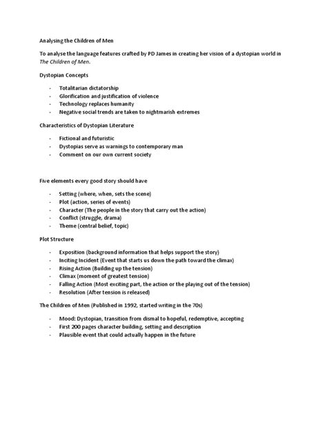 Analysing The Children of Men | PDF | Dystopia | Narration