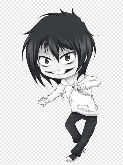 Jeff The Killer Slenderman Chibi Drawing Creepypasta Chibi Black Hair