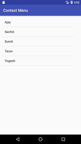 Android Context Menu