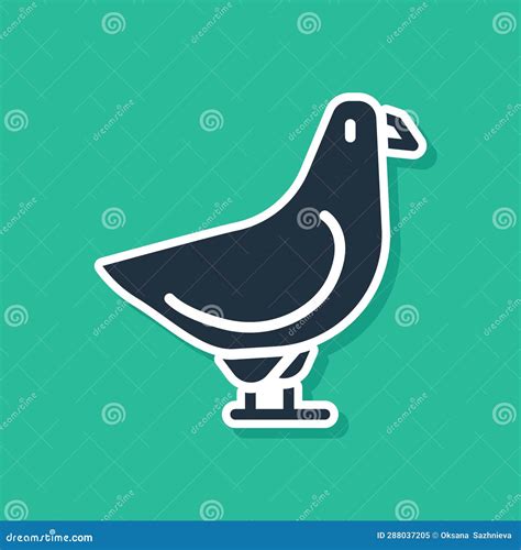 Icono De Paloma Azul Aislado En Fondo Verde Vector Stock De