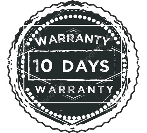 10 Days Warranty Illustration Design Warranty Sticker Shape Vector