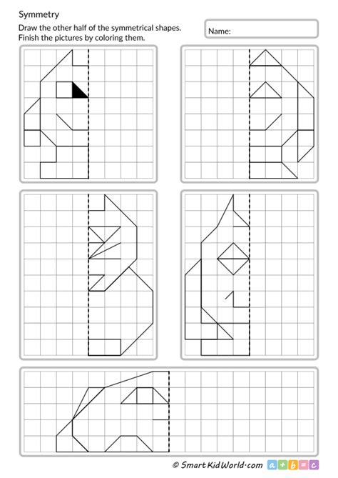 Symmetrical Shapes Creatures Easy Symmetrical Drawing Smartkidworld