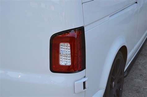 T6 Red & Clear LED Rear Lights – Twin Door – Wholesale Van Accessories