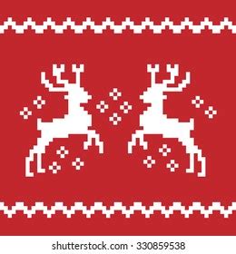 Isolated Merry Christmas Pixel Reindeer Vector Stock Vector Royalty