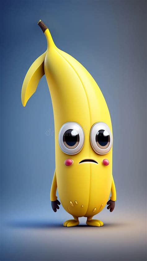 Cute Cartoon Banana Character Generative Ai Stock Illustration