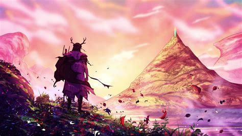 4K Mountains Fantasy Art Christian Benavides Traveler Flowers