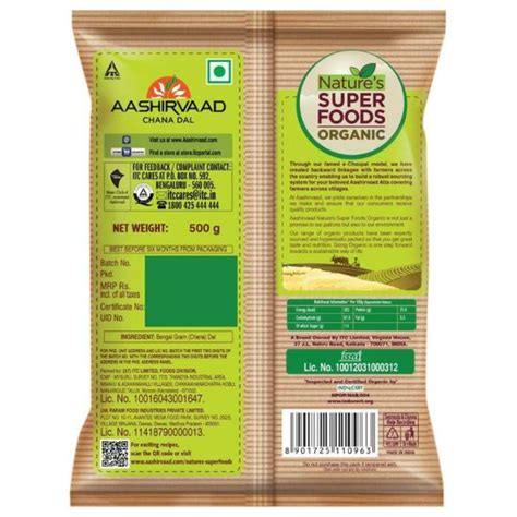 Aashirvaad Nature S Super Foods Organic Chana Dal G Jiomart