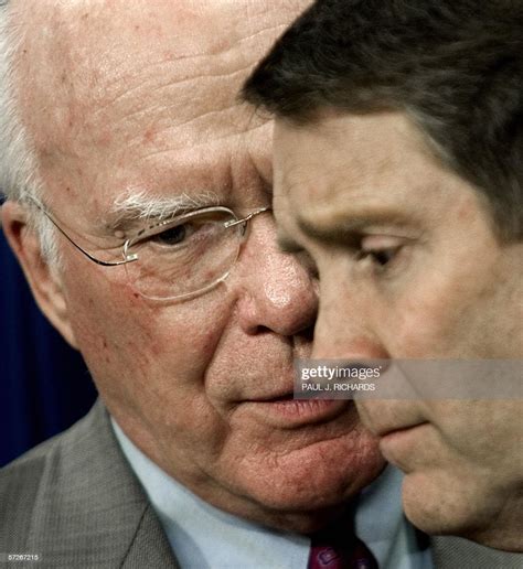 Us Senate Majority Leader Bill Frist Listens To Us Senator Patrick News Photo Getty Images