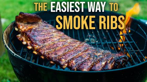 How To Smoke Ribs On A Charcoal Grill Easy Youtube