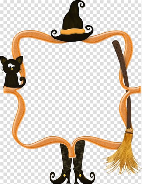 Square Orange And Black Witch Themed Frame Illusration Halloween Jack