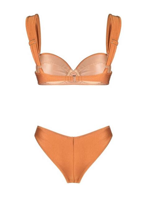 Buy NOIRE SWIMWEAR Shiny Finish Bikini Set Orange At 25 Off