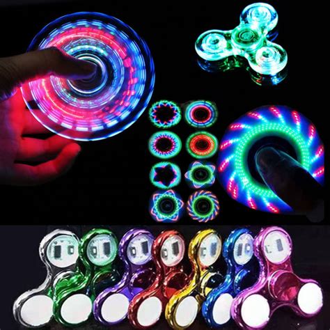 Luminous Led Light Fidget Spinner Hand Top Spinners Glow In Dark Light