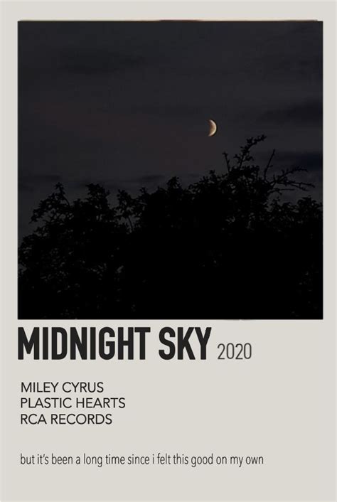 MIDNIGHT SKY miley cyrus song cover poster | Miley cyrus songs, Songs ...