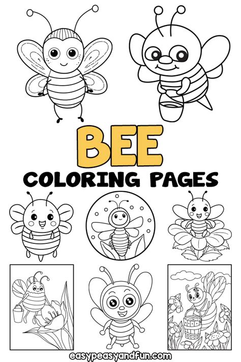 Printable Bee Coloring Pages – 30 Cute Sheets - Easy Peasy and Fun