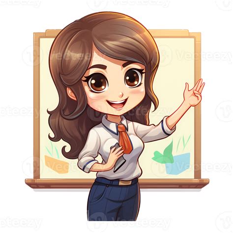 Cute Teacher Back To School Clipart Ai Generative 27237887 Png