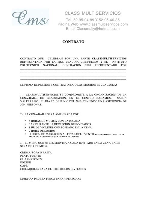 Modelo De Contrato De Servicios Word