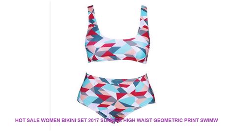 Hot Sale Women Bikini Set Summer High Waist Geometric Print Swimw