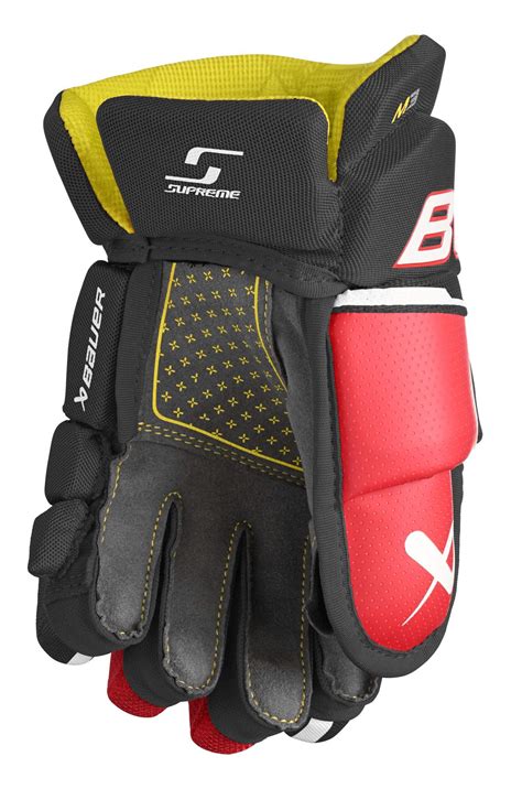 Bauer Supreme M3 Hockey Gloves Intermediate Blackred Assorted Sizes