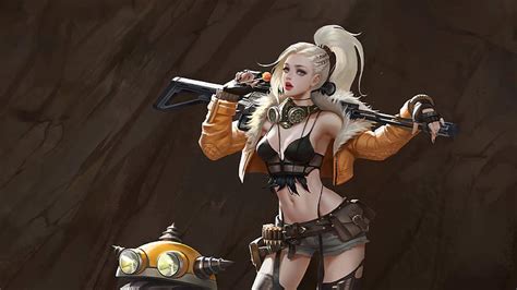 Blonde Girl With Gun Artist Artwork Artstation Hd Wallpaper Peakpx