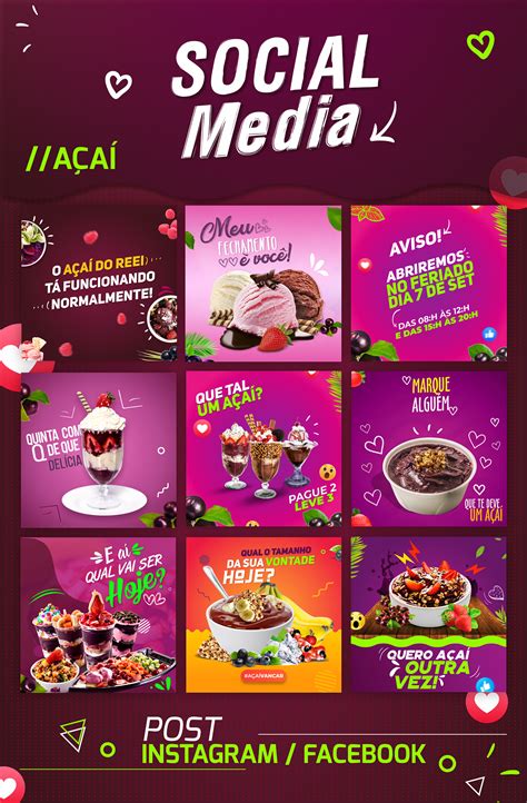 KIT Social Media, Açaí para campanhas em redes sociais :: Behance