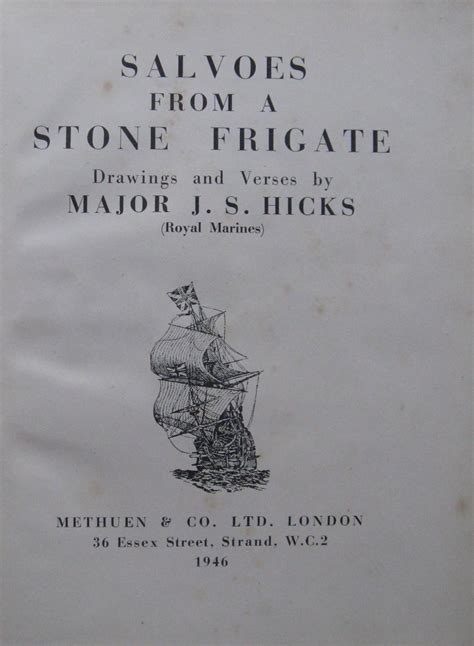 Salvoes from a Stone Frigate. A book of illustrated war verses. 1946 by Major J. S. Hicks: Poor ...