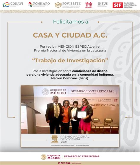 Conavi On Twitter Muchas Felicidades A CiudadCasa Por Recibir La