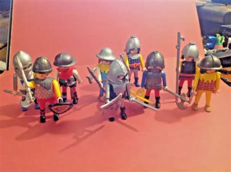 Lot Playmobil Moyen Ge Chevaliers P Es Boucliers Haches Hallebardes