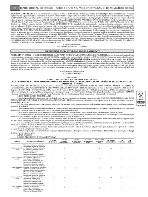 Fillable Online DIRIO OFICIAL DO ESTADO SRIE 3 ANO XIV N218 Fax Email