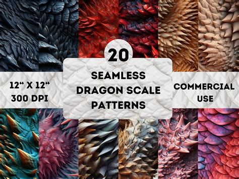 20x Seamless Dragon Scales Pattern Graphic by RockOrange Arts · Creative Fabrica