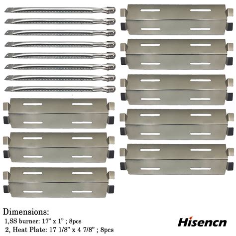 8 Pack Repair Kit Stainless Steel Grill Burnersheat Plates Heat Shield Replacement For Select