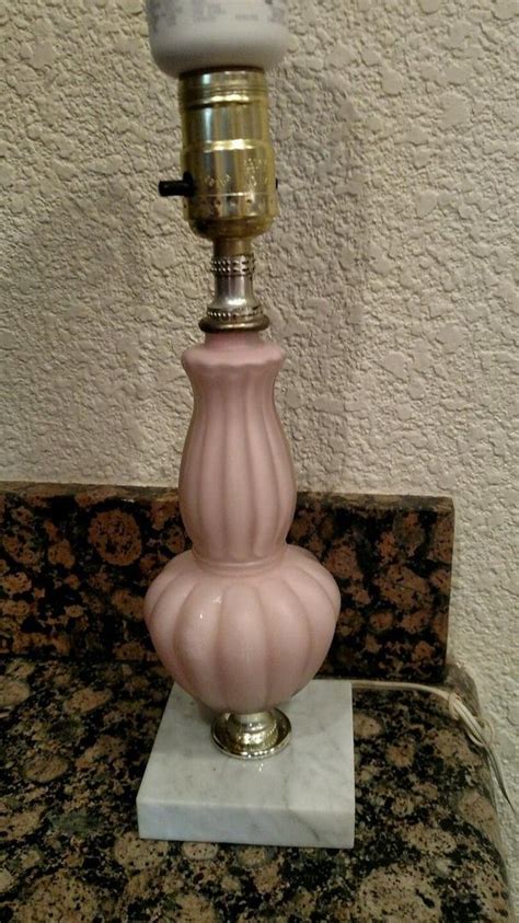 Vintage Pink Frosted Glass Boudoir Lamp 1874625331