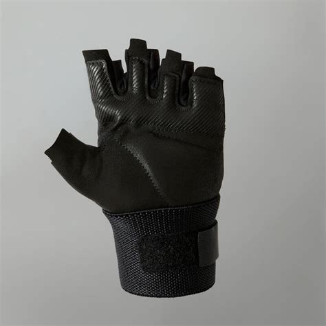 Gants De Musculation Confort Et Avec Bande Poignets Noir Domyos