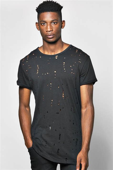 Boohoo Mens Distressed T Shirt