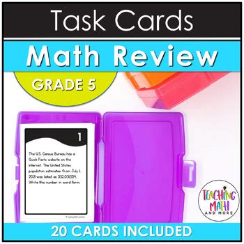 5th Grade Math Review Task Cards By Teaching Math And More TPT