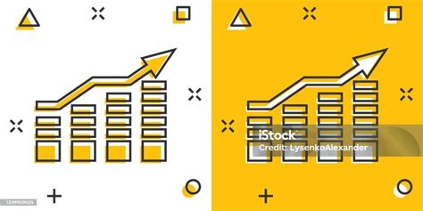 Ikon Grafik Grafik Dalam Gaya Komik Panah Menumbuhkan Ilustrasi Vektor