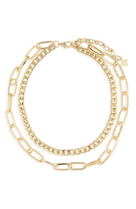 PANACEA Double Layer Chain Link Necklace Gold Editorialist