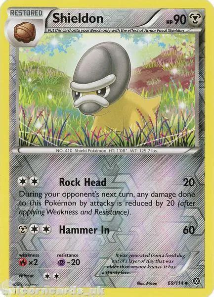 Shieldon Steam Siege Reverse Holo Mint Pokemon Card Eur