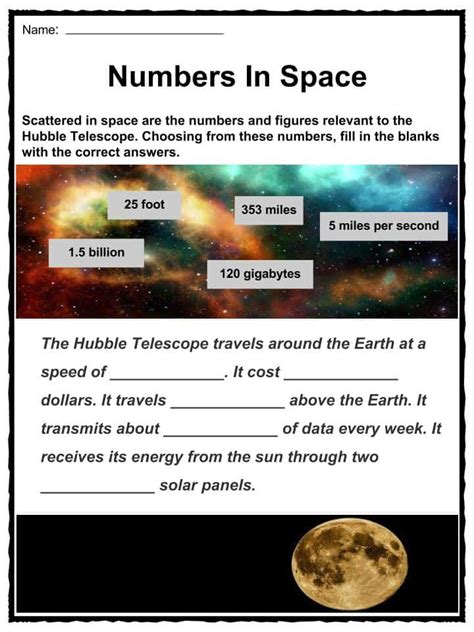 Hubble Telescope Facts Worksheets And Space Observatory Telescope