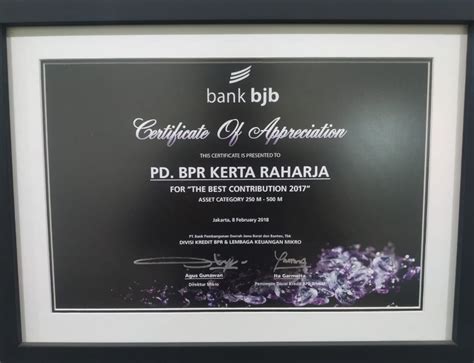 Penghargaan Pt Bpr Kerta Raharja Gemilang