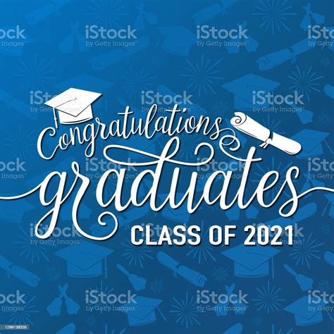 Congratulations Graduates 2021 Class Of Vector Illustration On Seamless