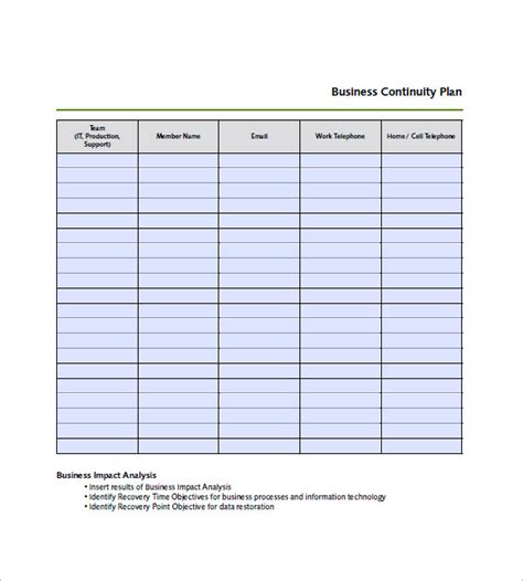 Business Continuity Plan Template 29 Free Word Excel Pdf Format Download