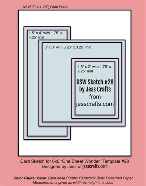 One Sheet Wonder Cardmaking Template 28 Jess Crafts Card Sketches